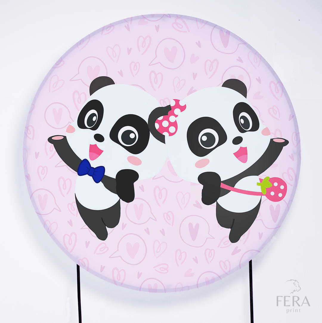 Painel Redondo r Panda Sublimado – Fera Print