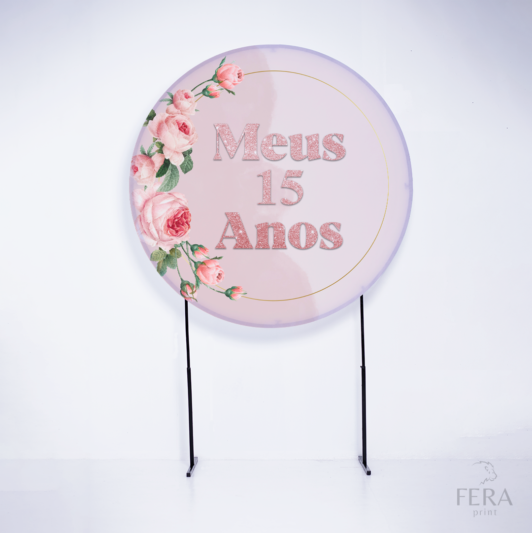 Kit Painéis + Trio Capa Cilindro Casado 15 Anos Rosa Sublimado