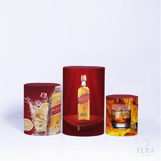 Trio Capa Cilindro Whisky Vermelho c/ Elástico