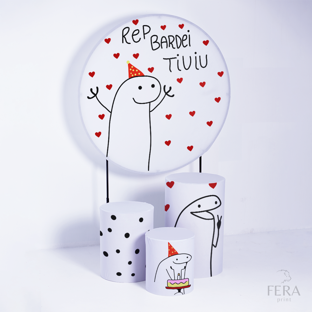 Kit Painéis + Trio Capa Cilindro Casado Bento Sublimado