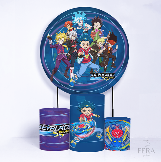 Kit Capa Cilindros + Capa Painel Beyblade Sublimado