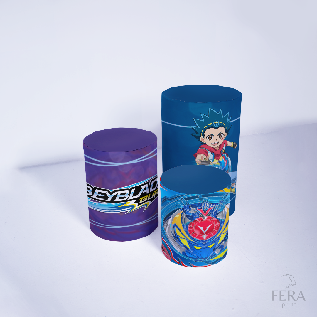 Kit Capa Cilindros + Capa Painel Beyblade Sublimado