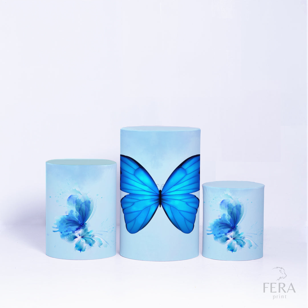 Kit Capa Cilindros + Capa Painel Borboleta Azul Sublimado