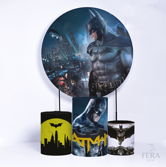 Kit Capa Cilindros + Capa Painel Herói Morcego Arkham Sublimado