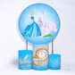 Kit Capa Cilindros + Capa Painel Princesa Azul Cristal Sublimado