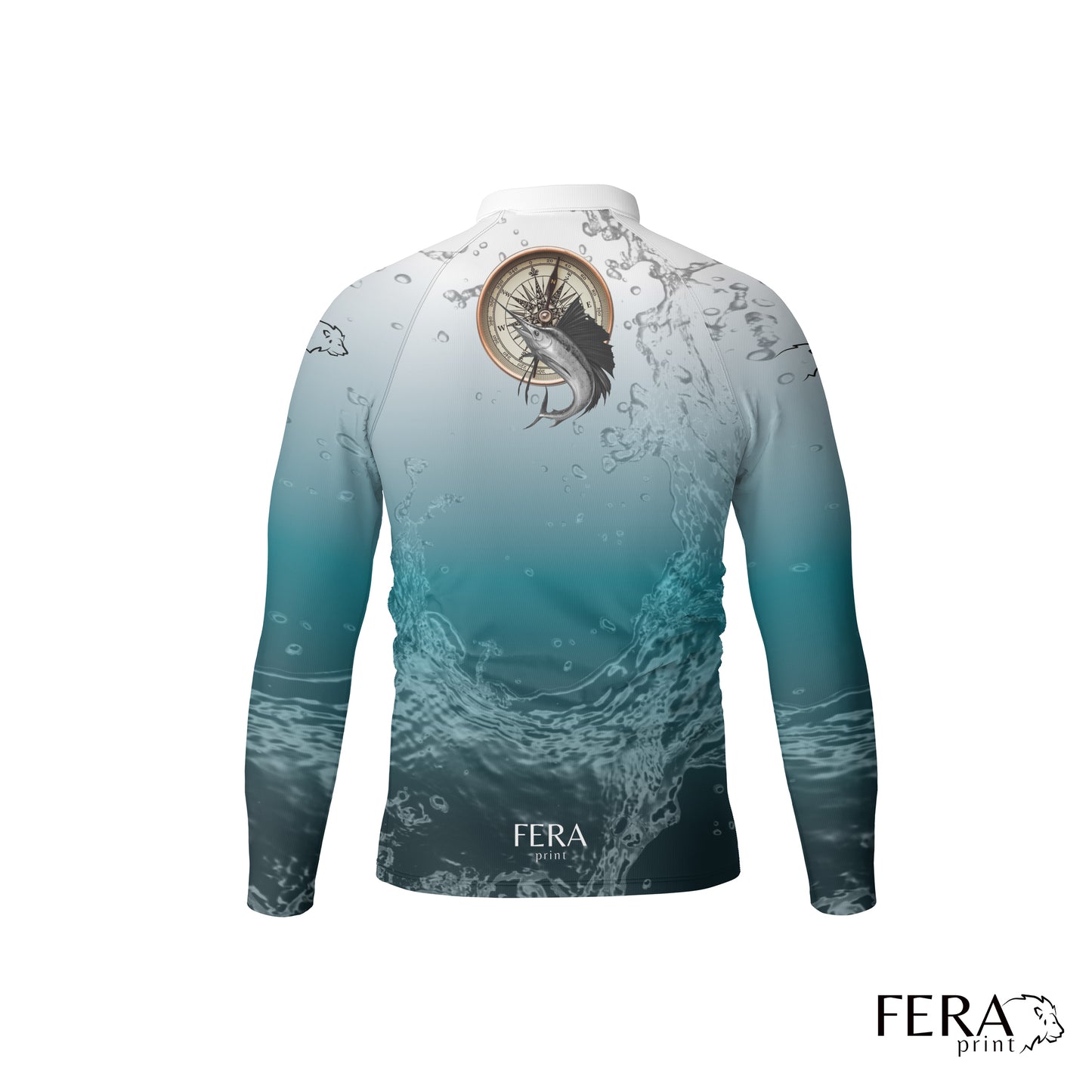 Camiseta de Pesca Manga Longa com Zíper