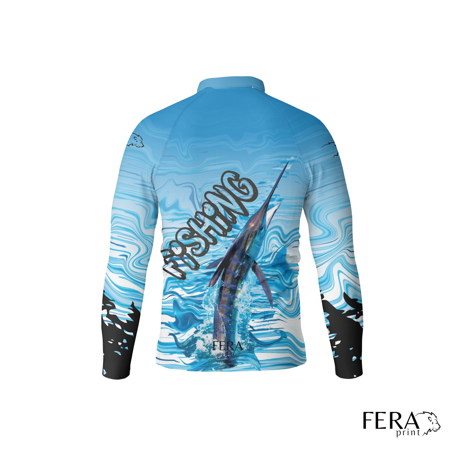 Camiseta de Pesca Manga Longa com Zíper