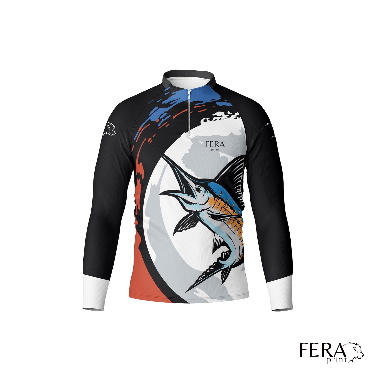 Camiseta de Pesca Manga Longa com Zíper