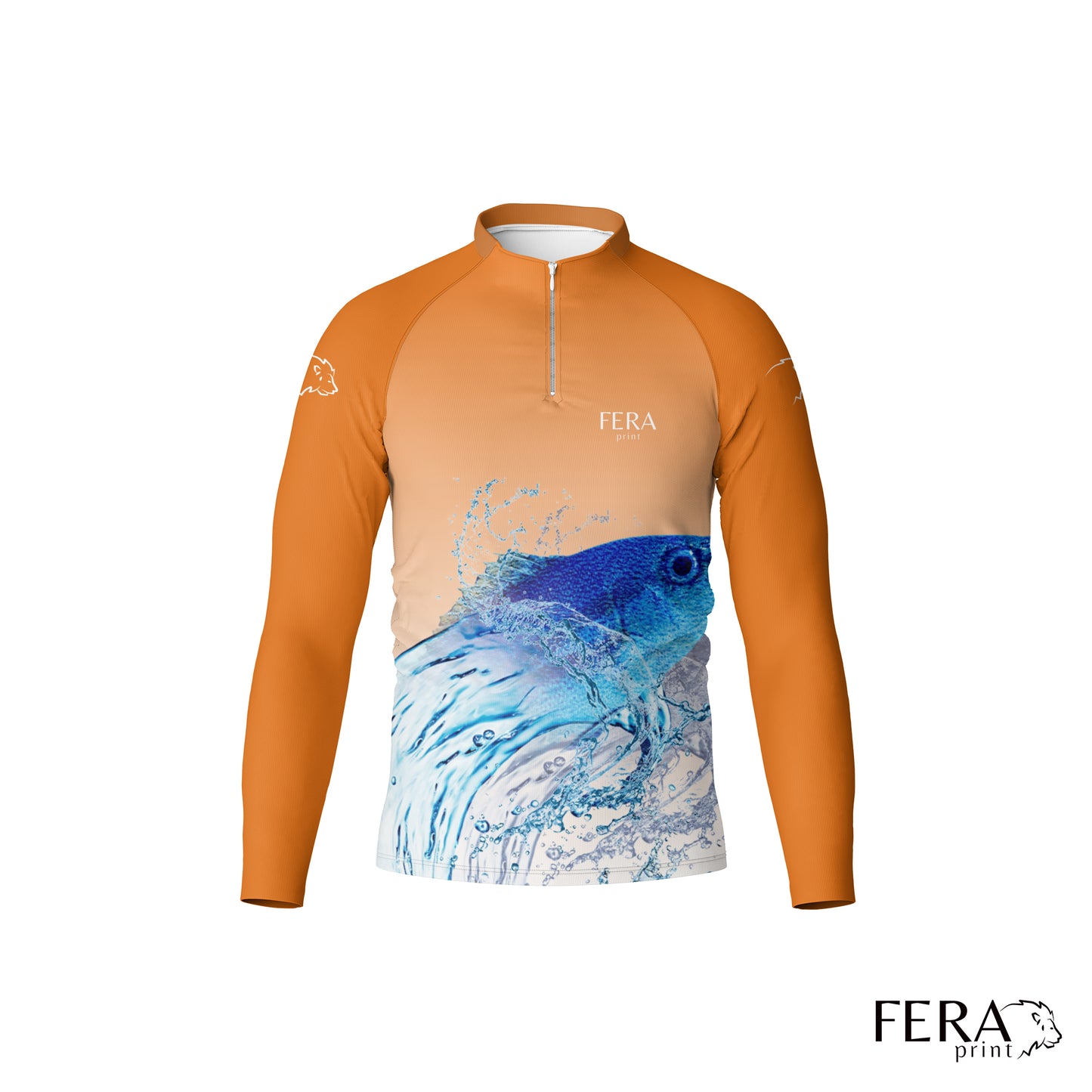 Camiseta de Pesca Manga Longa com Zíper