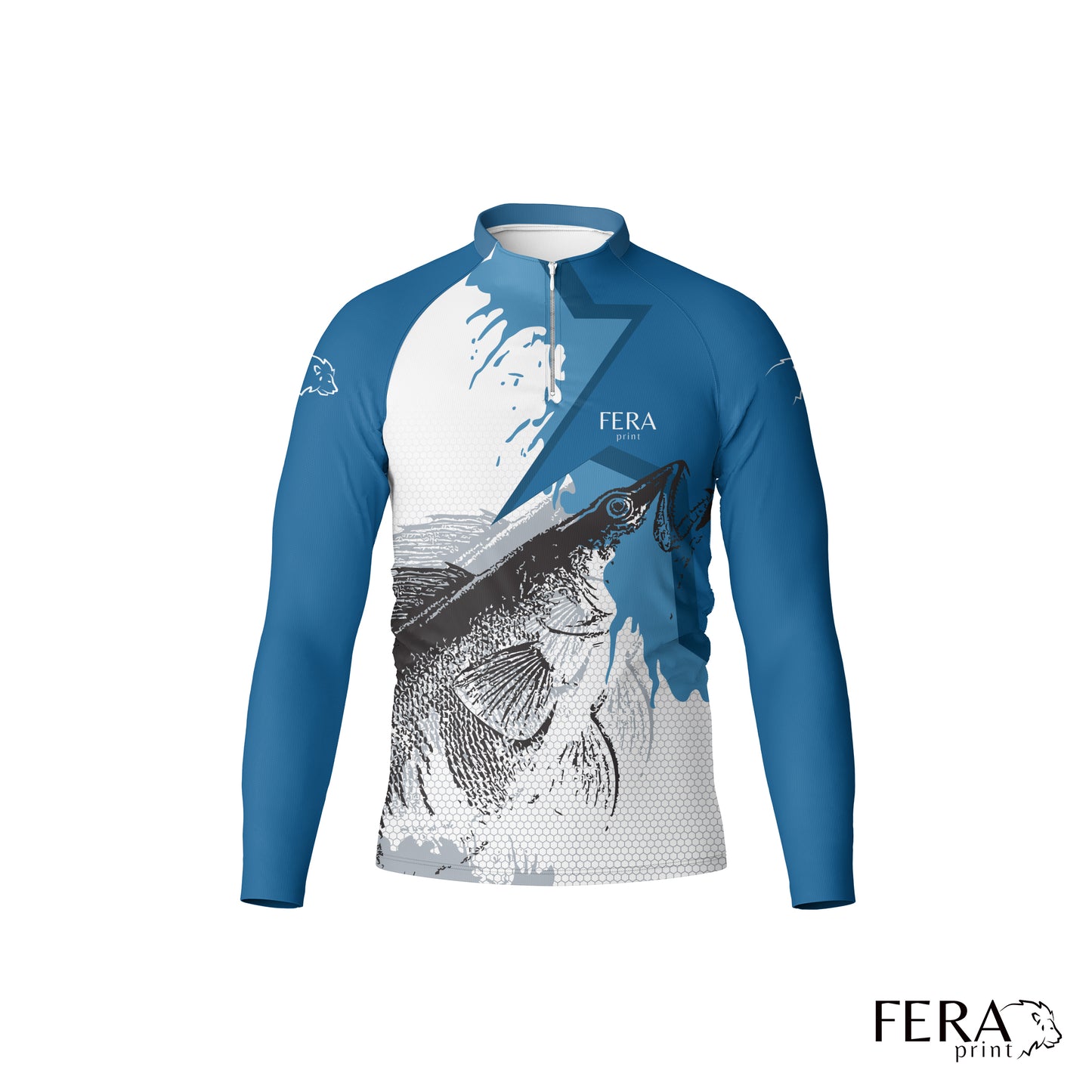 Camiseta de Pesca Manga Longa com Zíper