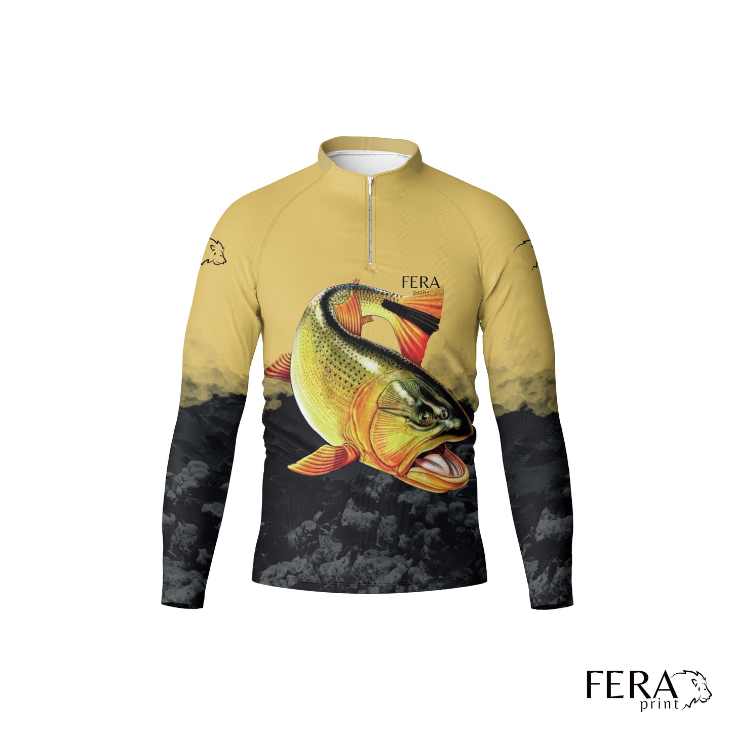 Camiseta de Pesca Manga Longa com Zíper