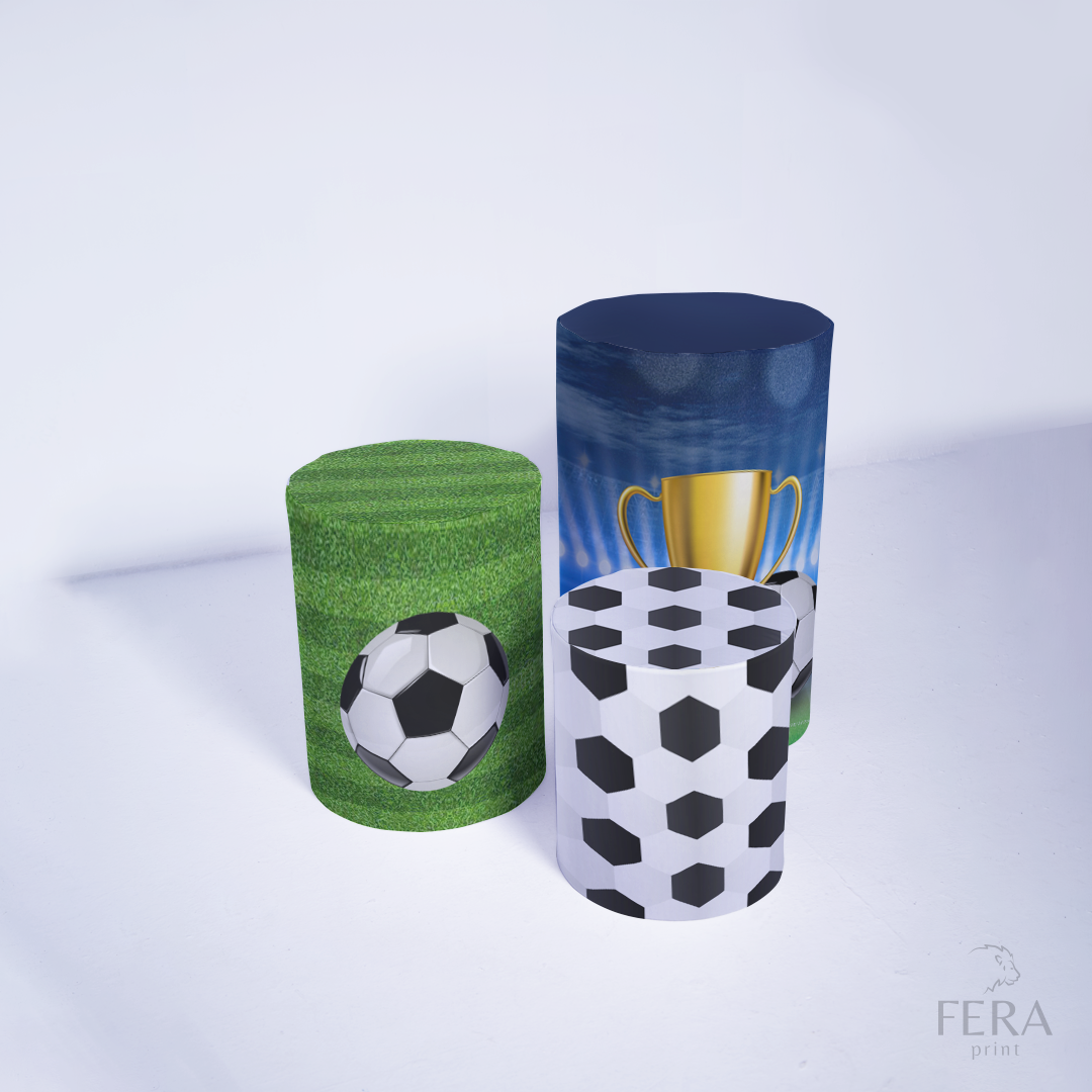 Kit Painéis + Trio Capa Cilindro Casado Futebol c/ Elástico