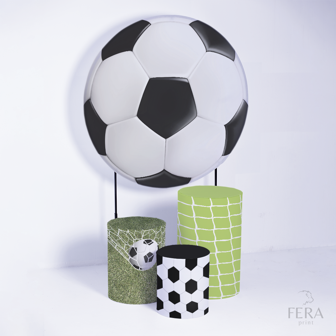 Kit Painéis + Trio Capa Cilindro Casado Futebol c/ Elástico