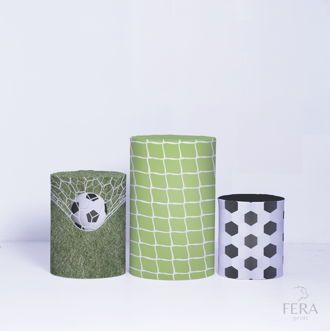 Kit Painéis + Trio Capa Cilindro Casado Futebol c/ Elástico