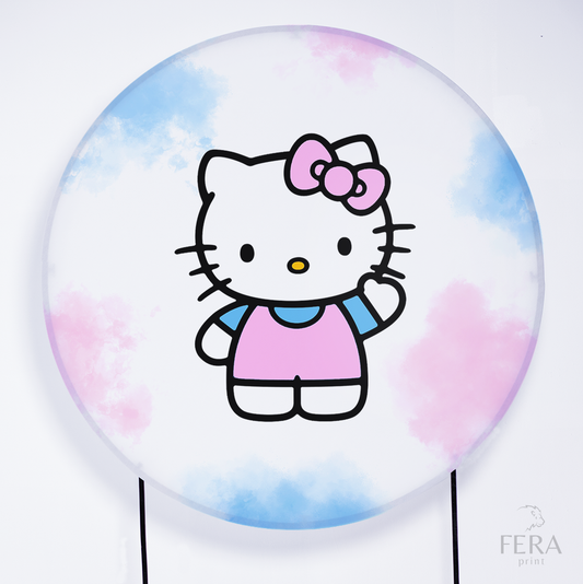 Painel Redondo Tecido Sublimado 3D Hello Kitty FRD-2015 - Felicitá