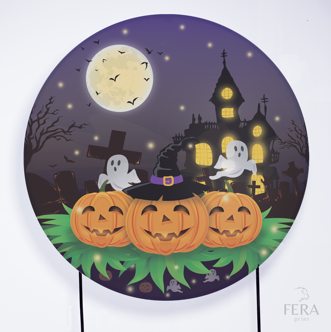 Kit Painéis + Trio Capa Cilindro Casado Halloween Sublimado