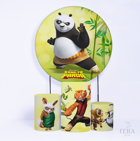 Kit Capa Cilindros + Capa Painel Panda Lutador Sublimado