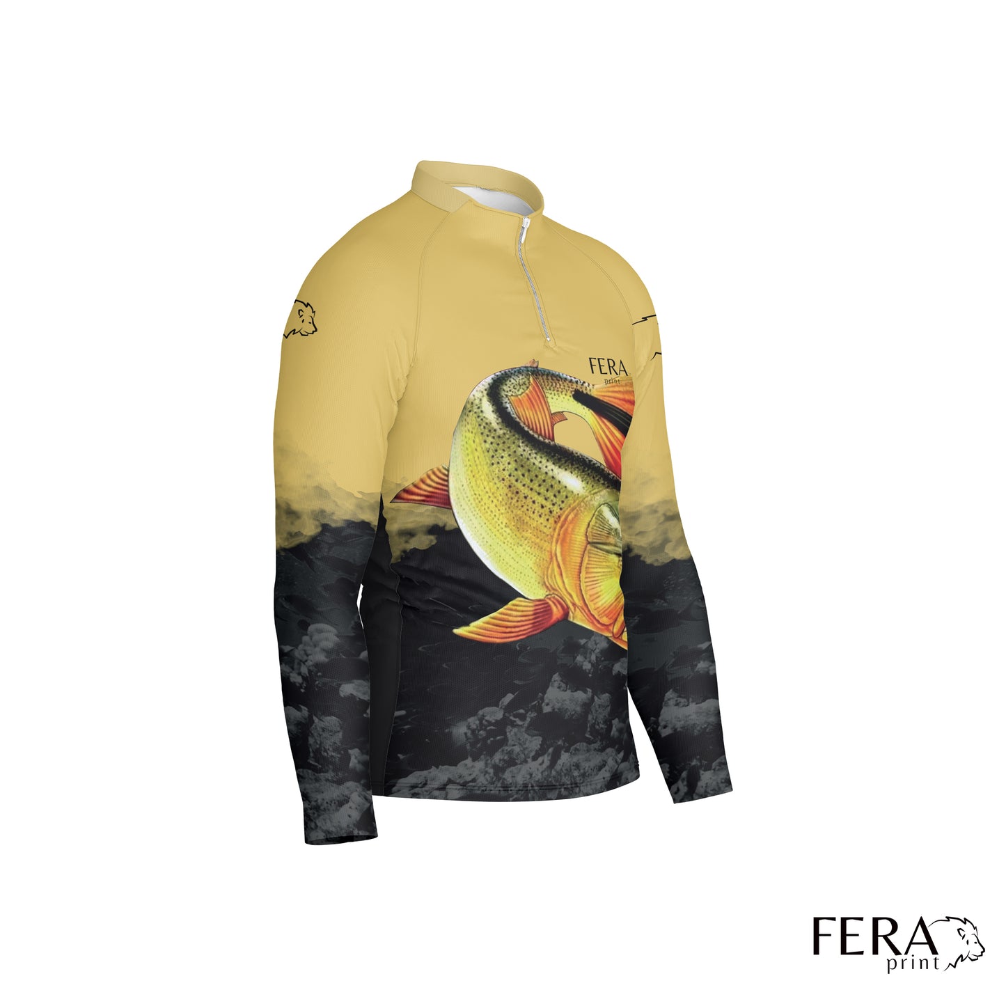 Camiseta de Pesca Manga Longa com Zíper