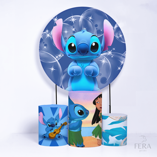 Kit Capa Cilindros + Capa Painel Lilo Azul Sublimado