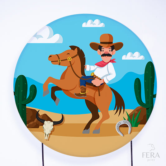 Painel Redondo Cowboy Mexicano Sublimado