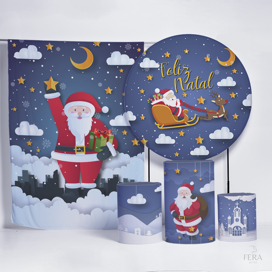 Kit Painéis + Trio Capa Cilindro Casado Natal Sublimado