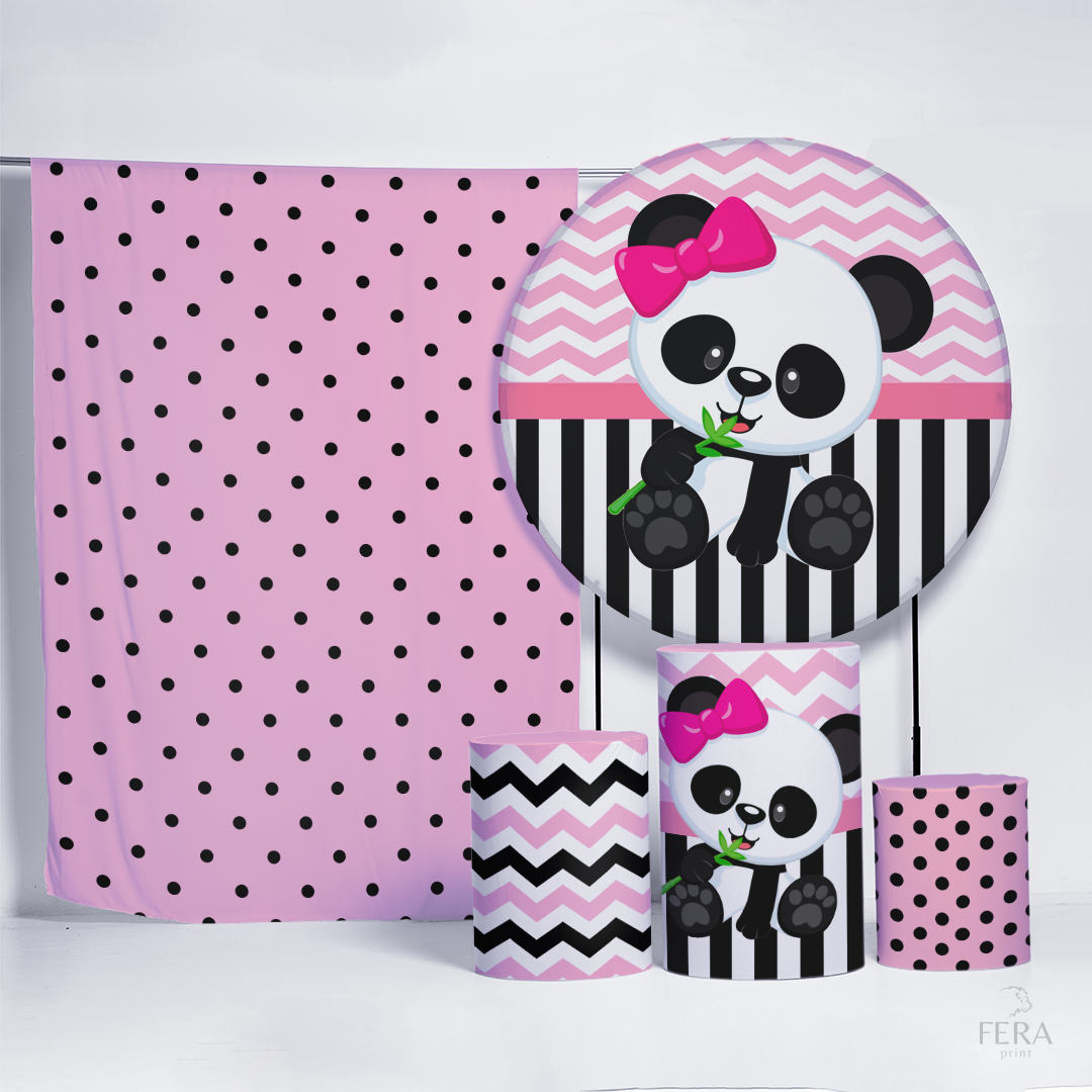 Kit Painéis + Trio Capa Cilindro Casado Panda Sublimado