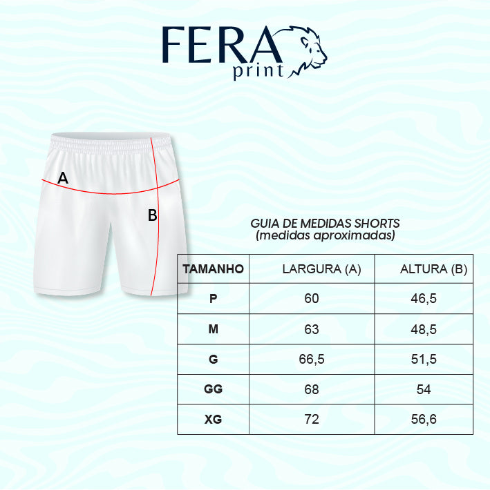 Uniforme Esportivo Personalizado Sublimado Shorts