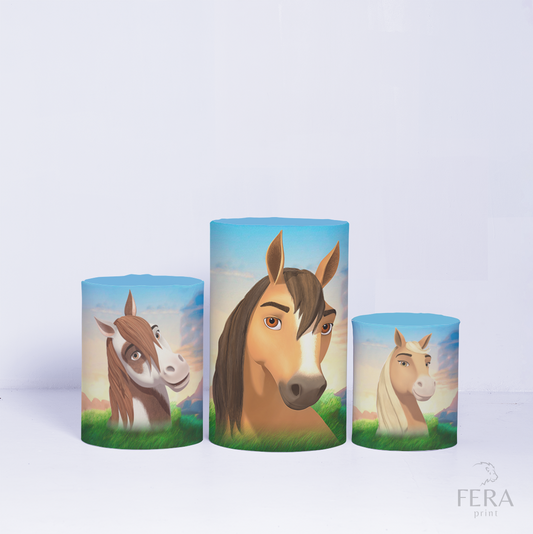 Trio Capa Cilindro Cavalo e Menina c/ Elástico