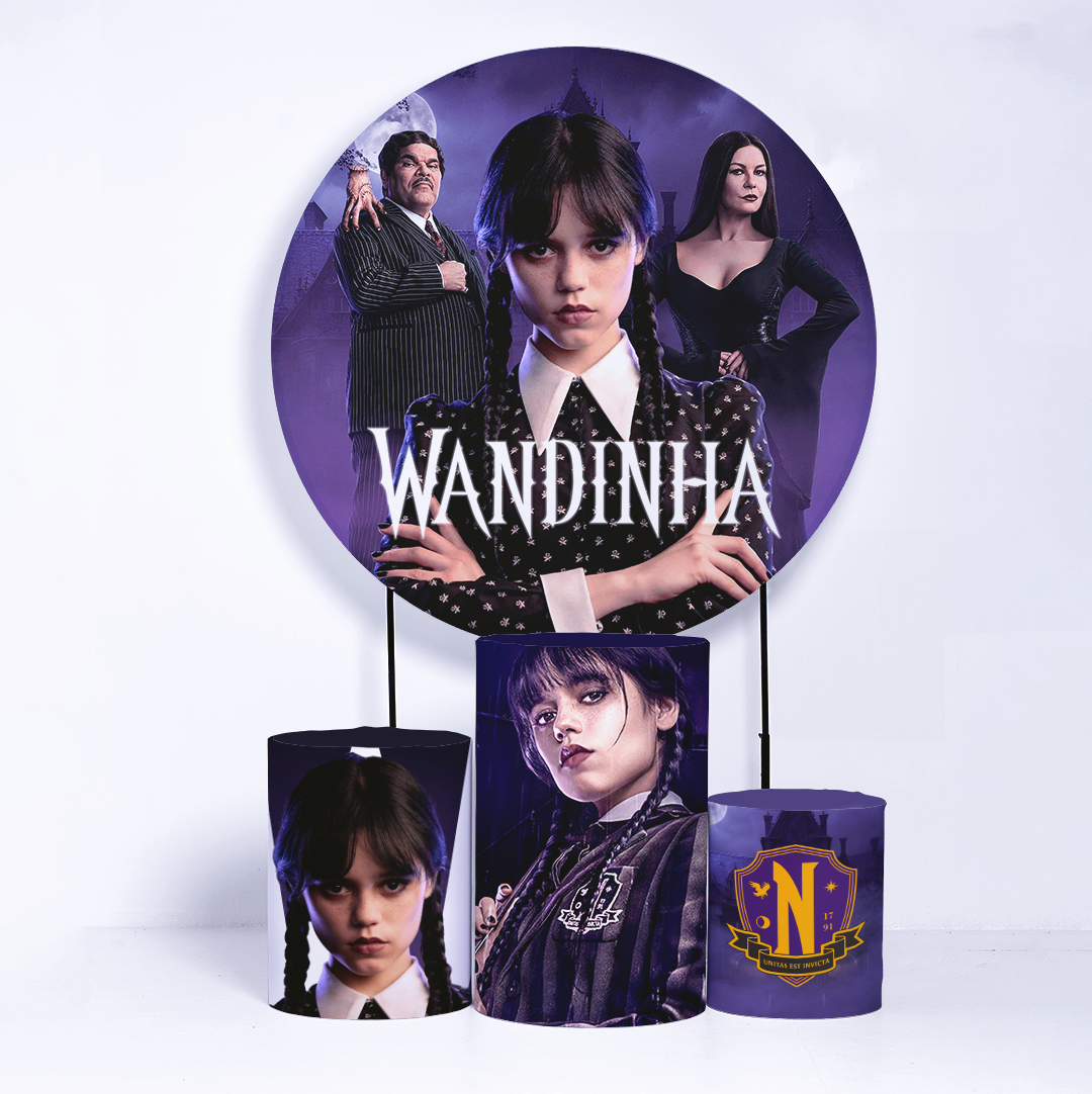 Super Kit Capa Cilindros + Capa Painéis Menina Addams Sublimado