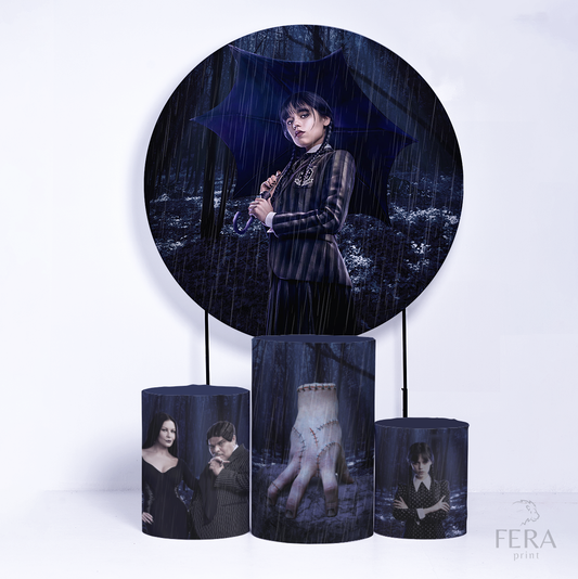 Kit Capa Cilindros + Capa Painel Menina Addams Sublimado