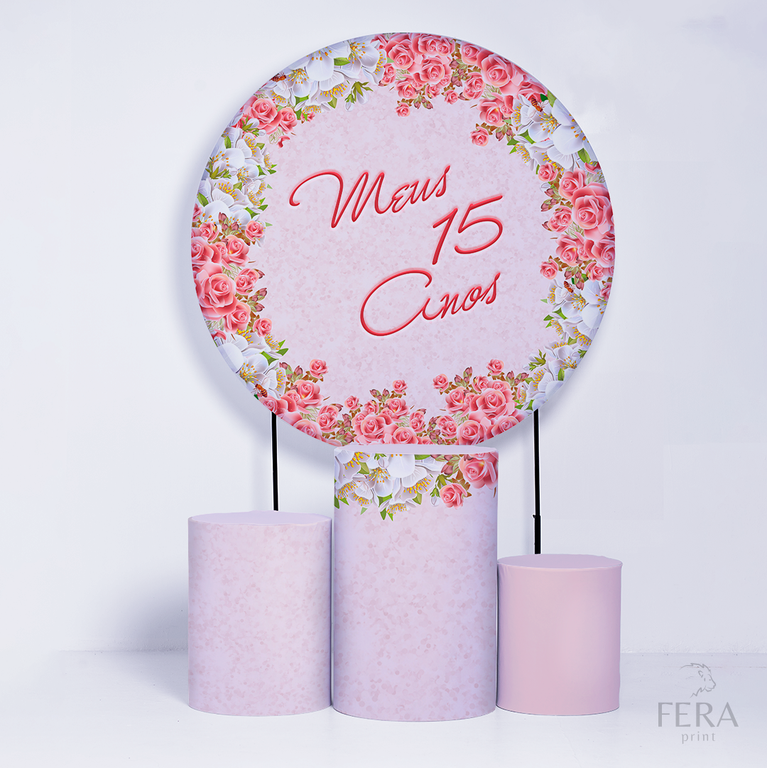 Kit Capa Cilindros + Capa Painel 15 Anos Rosa Sublimado