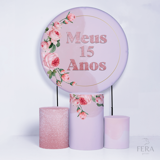 Kit Capa Cilindros + Capa Painel 15 Anos Rosa Sublimado