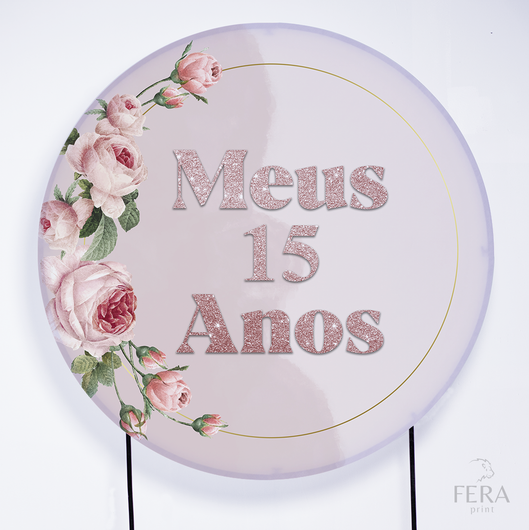 Kit Painéis + Trio Capa Cilindro Casado 15 Anos Rosa Sublimado