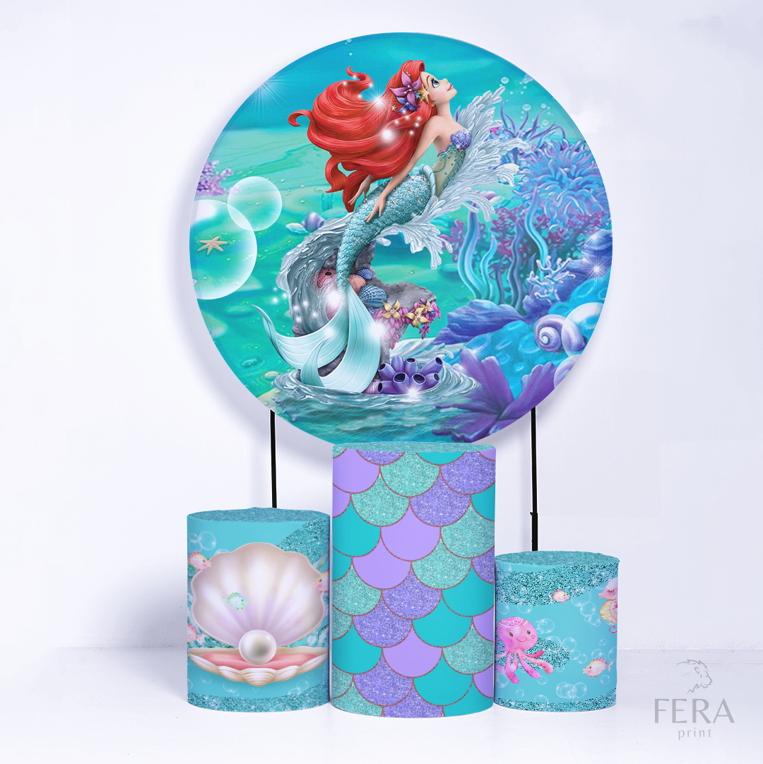 Kit Capa Cilindros + Capa Painel Princesa Sereia Sublimado