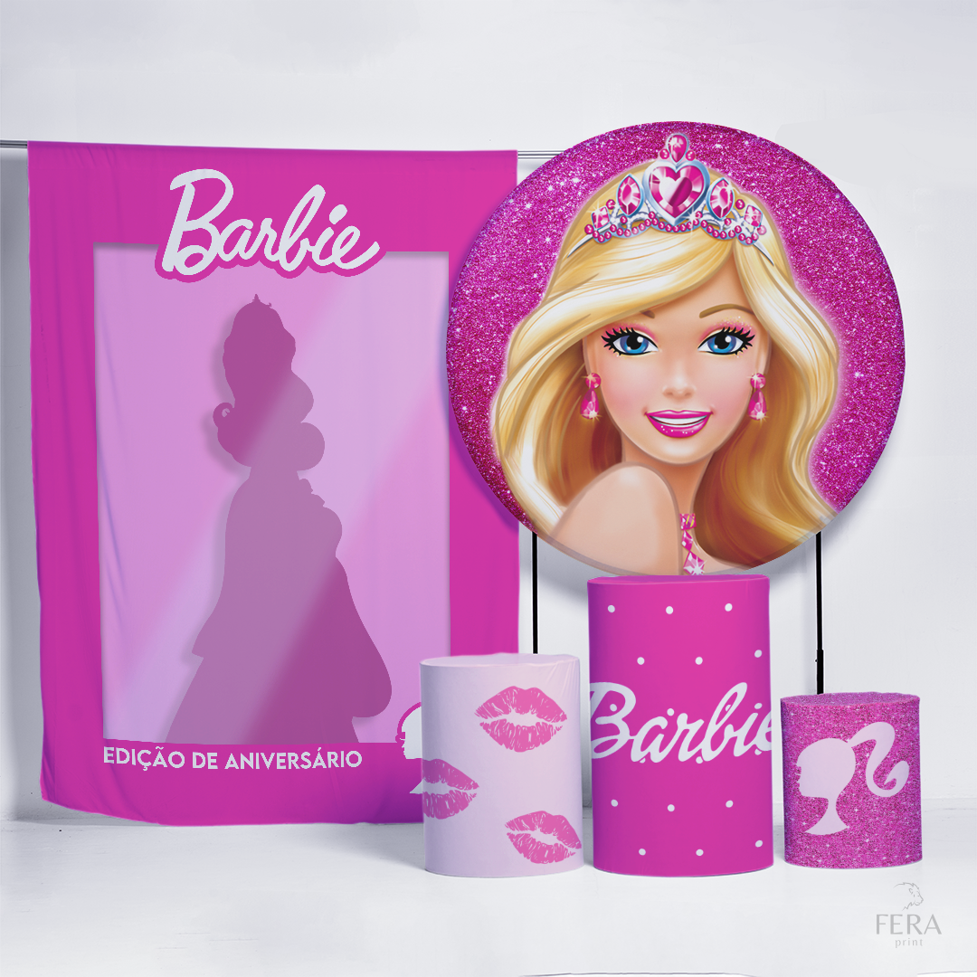 Kit Painéis + Trio Capa Cilindro Casado Boneca Loira Sublimado