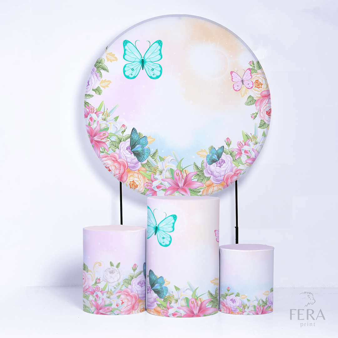 Kit Capa Cilindros + Capa Painel Borboleta Creme Sublimado