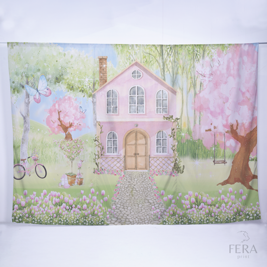 Painel Sublimado Retangular Jardim Casinha