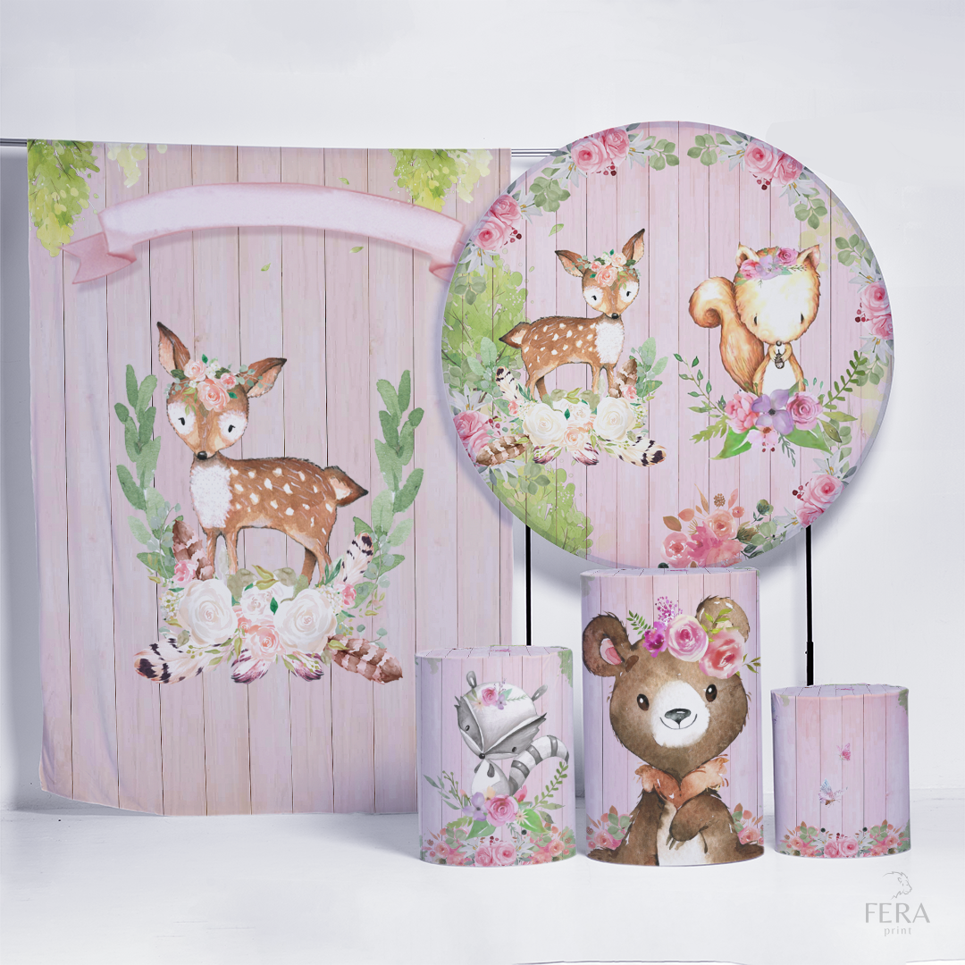 Kit Painéis + Trio Capa Cilindro Casado Bosque Sublimado