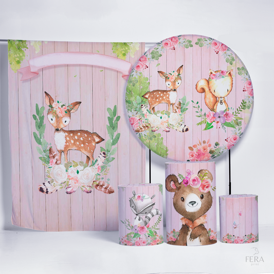 Kit Painéis + Trio Capa Cilindro Casado Bosque Sublimado