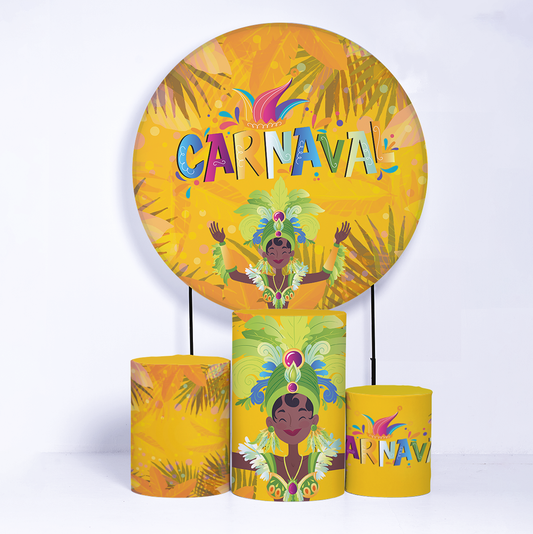 Kit Capa Cilindros + Capa Painel Carnaval Amarelo Sublimado