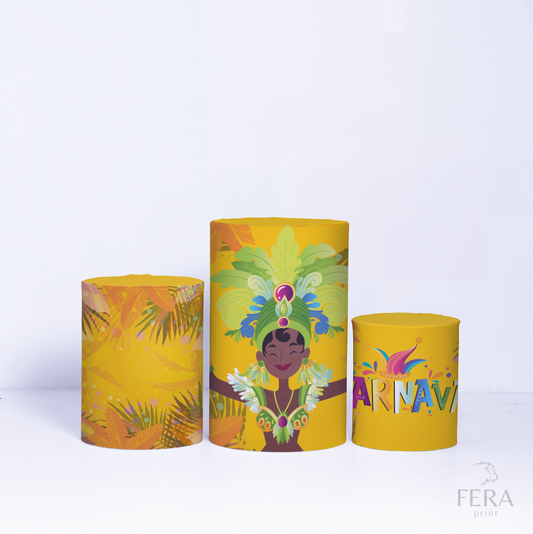 Trio Capa Cilindro Carnaval Amarelo c/ Elástico