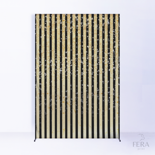 Painel Lateral Preto e Dourado c/ Forro