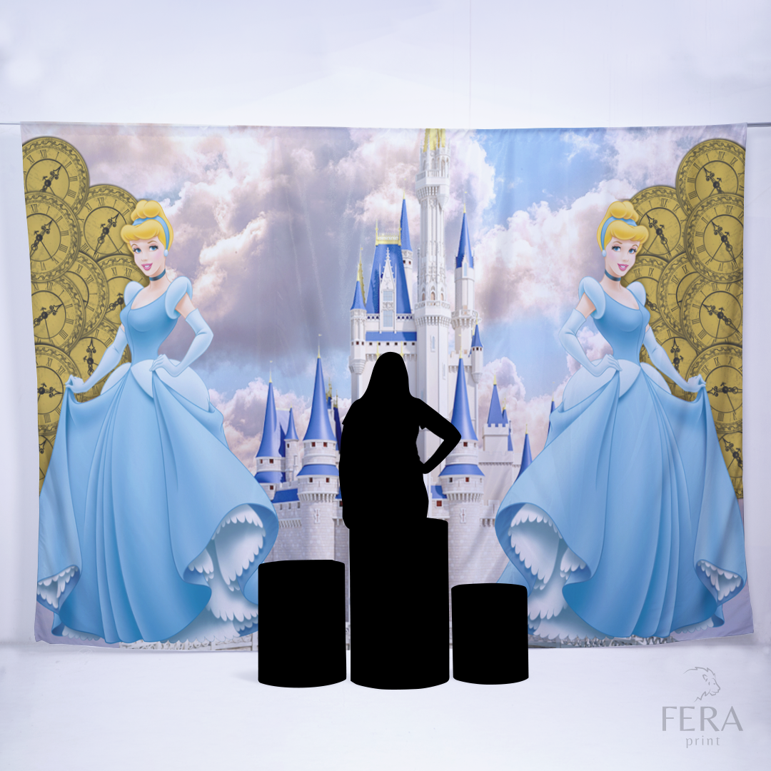 Painel Sublimado Retangular Princesa Encantada Castelo