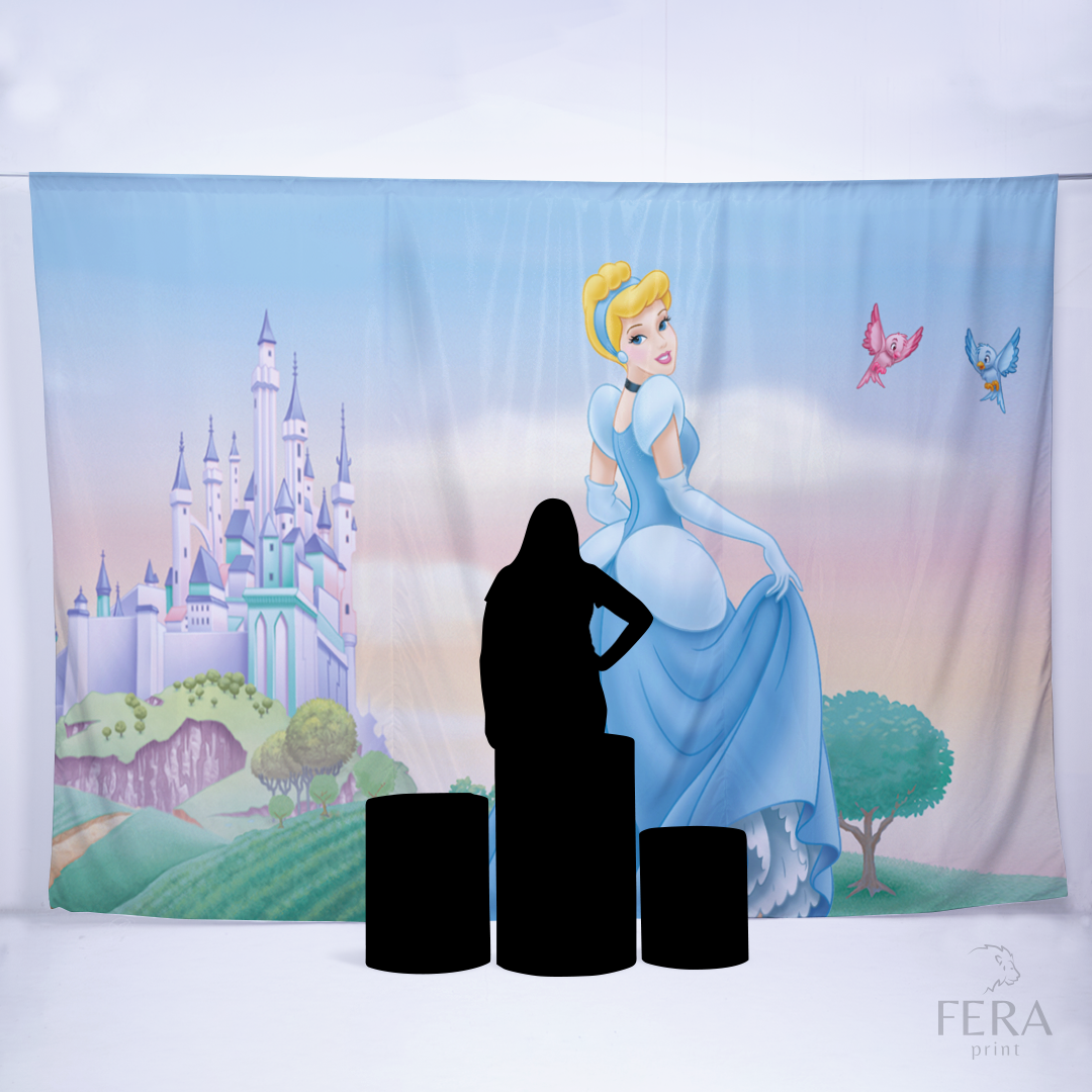 Painel Sublimado Retangular Princesa Encantada Jardim