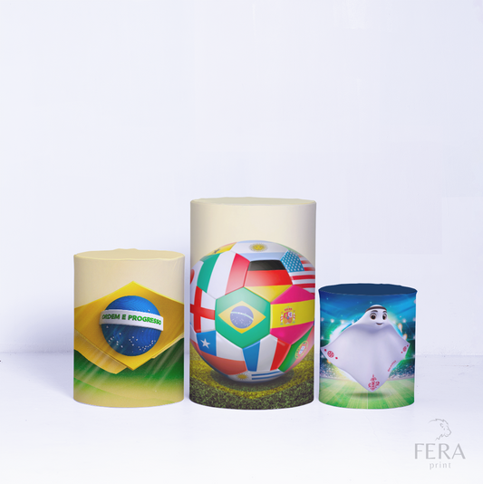 Trio Capa Cilindro Copa do Mundo c/ Elástico