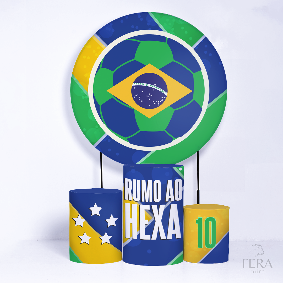 Kit Capa Cilindros + Capa Painel Brasil Rumo ao Hexa Sublimado