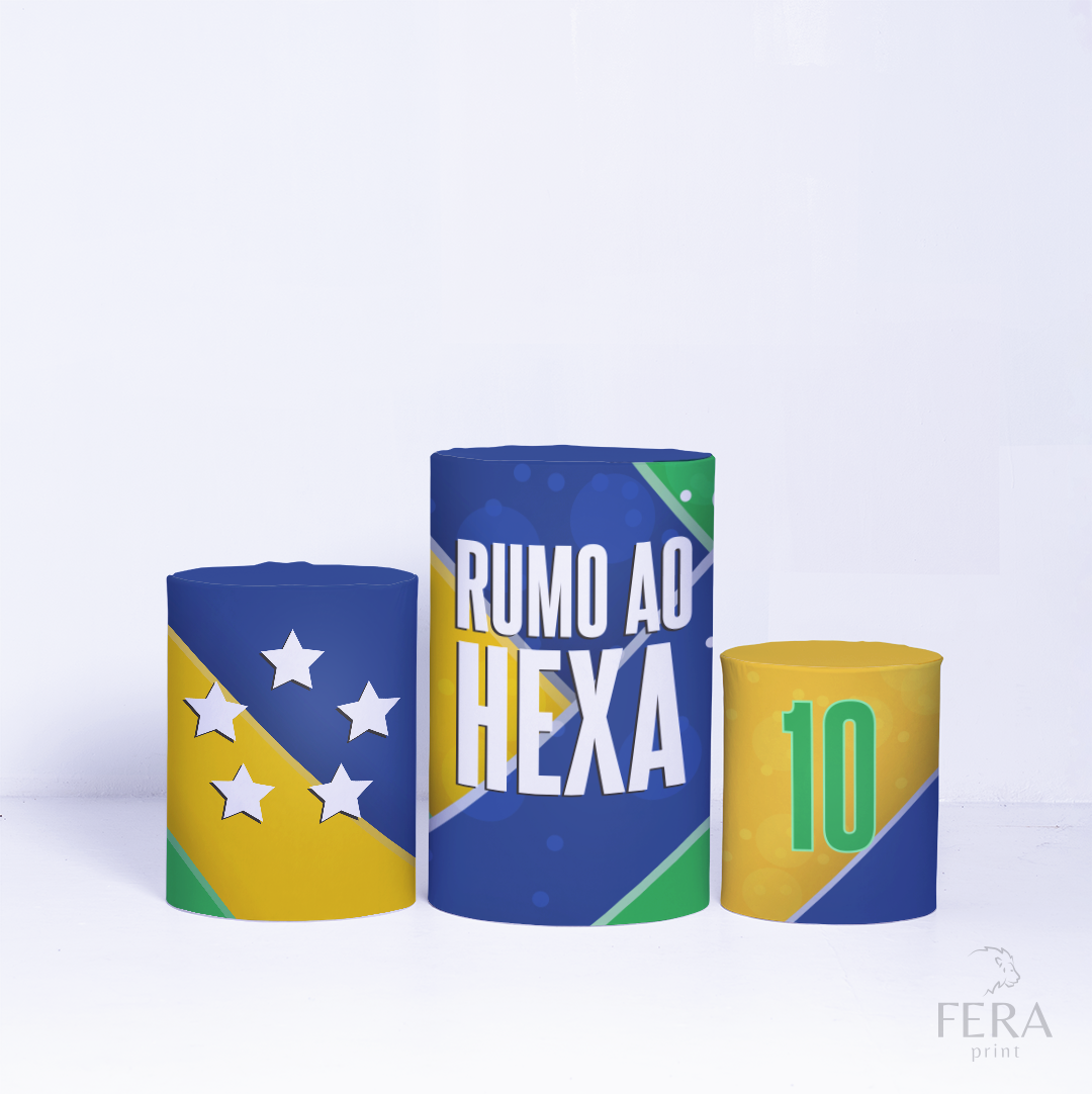 Kit Capa Cilindros + Capa Painel Brasil Rumo ao Hexa Sublimado