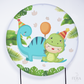 Kit Painéis + Trio Capa Cilindro Casado Dino Baby Folhas Sublimado