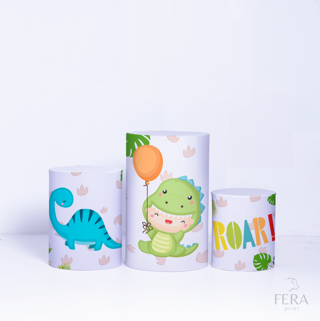 Kit Painéis + Trio Capa Cilindro Casado Dino Baby Sublimado