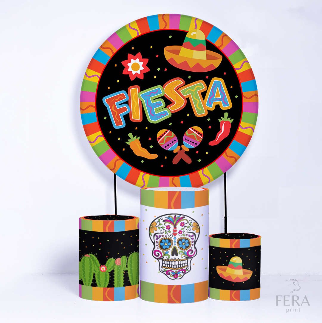 Kit Capa Cilindros + Capa Painel Festa Mexicana Sublimado